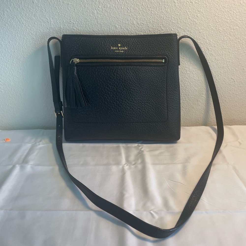 Kate Black Chester Pebbled Black Crossbody like NEW